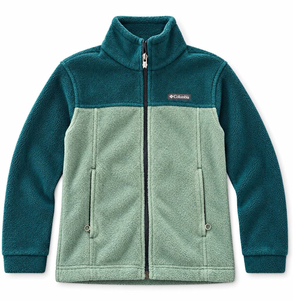 Columbia Kids Colorblock Fleece Full Zip Jacket Green/Teal Sz S